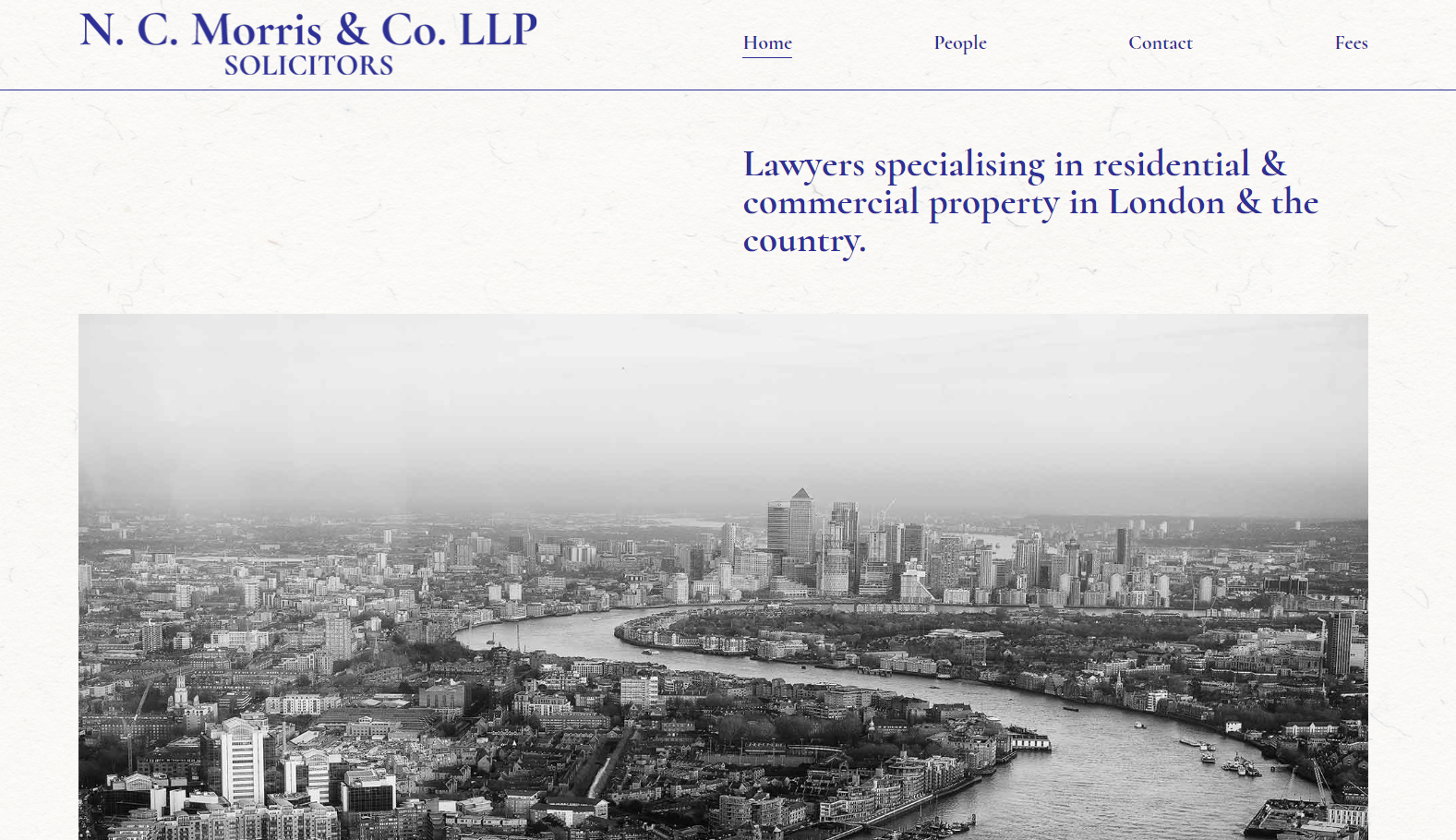 Preview of the N.C. Morris LLP website home page.